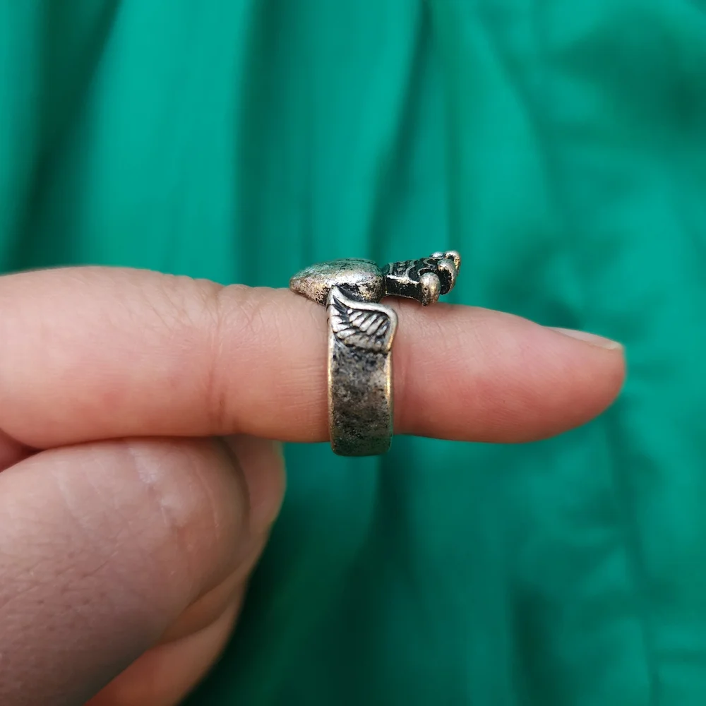 Size 5 Heart Crown Ring Claddagh Bohemian Silver-tone